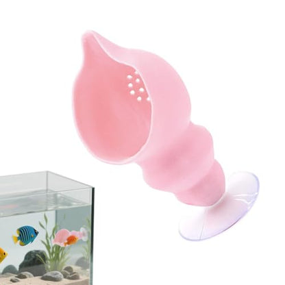 Betta Fish Hammock | Betta Fish Shell Bed, Floating Shell Shaped Suction Cup Pad, for Shrimp Snails Frogs Goldfishes Guppy Koi Reptile Pet Tank Aquariums Area Home - color: Light Pink