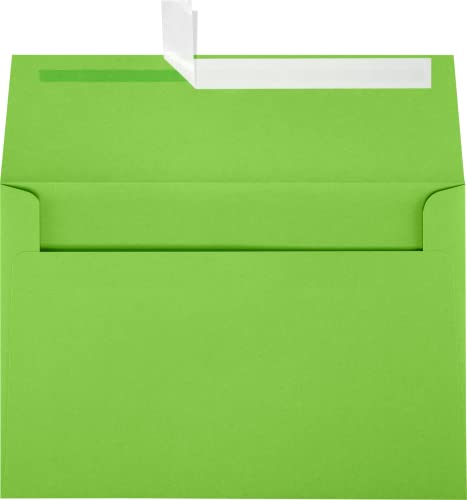 LUXPaper A10 Invitation Envelopes | Peel & Press | 6" x 9 1/2" | Limelight Green | 80lb. Text | 50 Qty - color: 80lb. Limelight Green