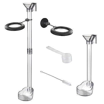2 Pieces Shrimp Feeder Tube Set Aquarium Feeding Tube Dish Kit Rings Measuring Spoon Brush Strong Suitable for Fish Tank Shrimp Crabs