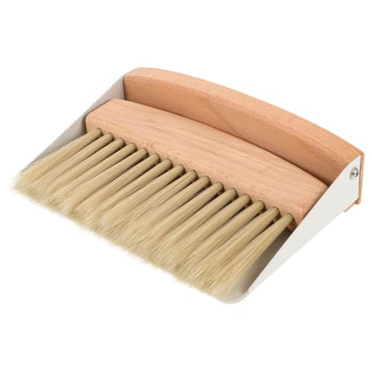 Kids Window Cleaner Stainless Steel Cleaner Mini Dustpan and Brush Set Wood Small Metal Pan Natural Table Handy Brush for Sweeping Home Kitchen Car Office Storage Bin
