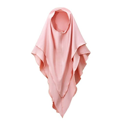 Muslim Dress for Girl Abaya Kaftan Kids Islamic Prayer Clothes Long Sleeve Dress Dubai 2026 Ramadan Hijab Sets - color: Pink, size: 2-3T