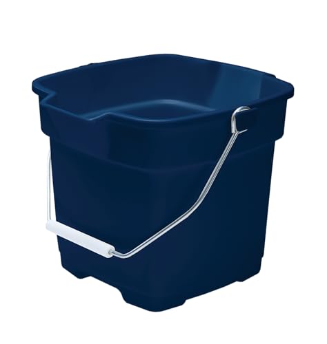 Rubbermaid Roughneck Square Bucket 12-Quart Blue Sturdy Pail Bucket Organizer Household Cleaning Supplies Projects Mopping Storage Comfortable Durable Grip Pour Handle - color: Royal Blue, size: 12 QT., style: Square