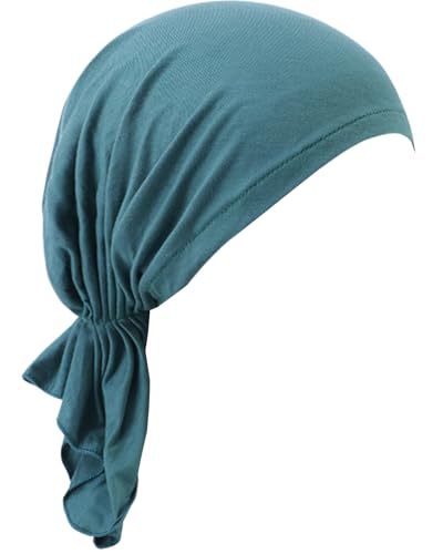 Chemo Headwear for Women Pre-Tied Head Scarf Slip On Headwraps Soft Turbans Cancer Hats Beanie Coverings Scarves - color: Green