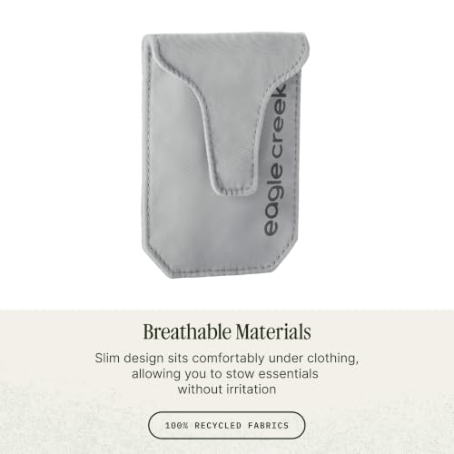 Eagle Creek Undercover RFID Hidden Pocket – Travel Security Pouch with RFID Blocking – Lightweight, Wear Under Clothing – Zippered Passport & Card Holder – Storm Grey - color: Grey