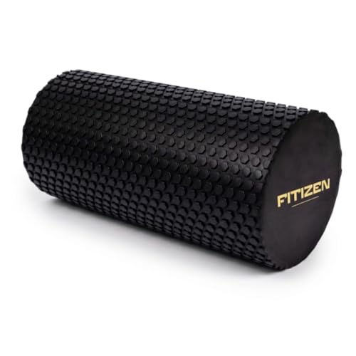Foam Roller for Muscle Massage, Stiff Back Pain Relief, Physical Therapy, Deep Tissue, Exercise Equipment for Home Gym, Stress, Yoga, Pilates for the Fit Citizen (Black, Small 12 x 6 Inches) - size: Small 12 x 6 Inch