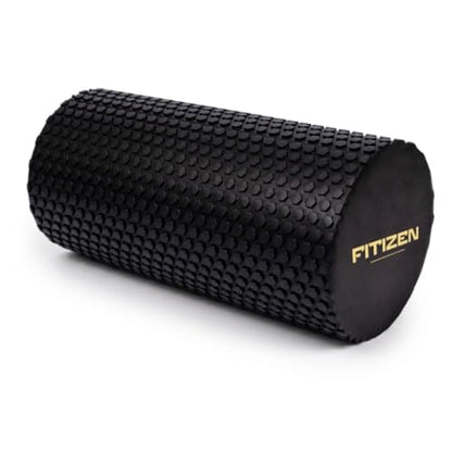 Foam Roller for Muscle Massage, Stiff Back Pain Relief, Physical Therapy, Deep Tissue, Exercise Equipment for Home Gym, Stress, Yoga, Pilates for the Fit Citizen (Black, Small 12 x 6 Inches) - size: Small 12 x 6 Inch