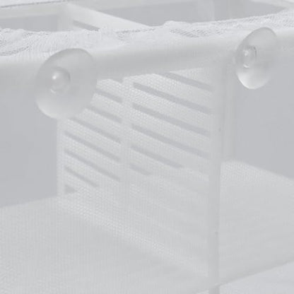 MY MIRONEY 2PCS 10.24" x 5.91" x 5.91" Fish Tank Breeder (with Divider) | White Nylon Fish Incubator Mesh Box Aquarium Fish Fry Hatchery Breeder with Suction Cups - style: 10.24" x 5.91" x 5.91"; White; with Divider