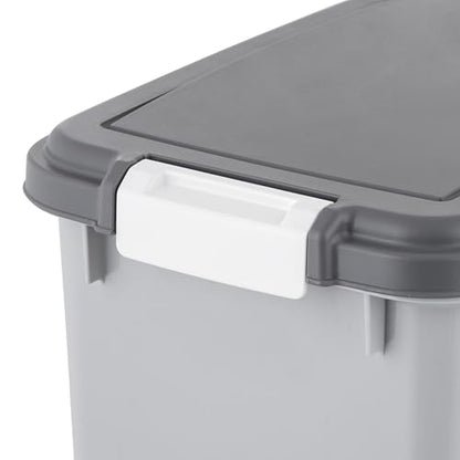 IRIS USA Dog Food Storage Container, Up to 30+11 lbs, Gray/Dark Gray | Made in the USA, Includes 2-Cup Scoop & Wheels, Airtight Seal, BPA-Free, Bird Seed, Cat food, Cat Litter, Treats, Toys - color: Gray/Dark Gray