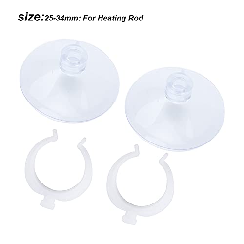 SUNGOOYUE Aquarium Hose Clamp Plastic Suction Cup Air Line Tube Holder for 12 to 16mm Transparent Pipe, 2 Cups 2 Clips, High Temperature Fixture for Fish Tank Tube Routing (Can clamp 25-34mm) - size: Can clamp 25-34mm