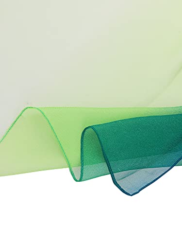 uxcell Women'sChiffon Sheer Long Scarf Silky Gradient Party - color: Dark Light Green