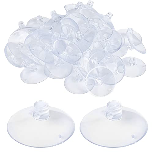AccEncyc Suction Cup with Hole 1.2'' Glass Suction Pads Clear PVC Sucker Pads Small Suction Holder for Bathroom Wall Door Glass Window Car Shade (50pcs) - color: Perforated Head, size: 50Pcs-30mm