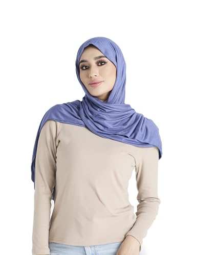 Premium Jersey Hijab Scarf for Women - Muslim Head Scarf - color: French Blue