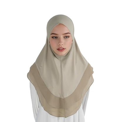 Hijab for Women Muslim Patterned Headscarf Arabian Headscarf Islamic Khimar Prayer Cloth Hijab Scarf for Women - color: Green
