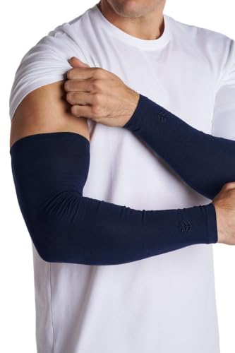 Coolibar Men's Sun Arm Sleeves - UPF 50+ Sun Protection - Navagio - color: Navy, size: Small-Medium