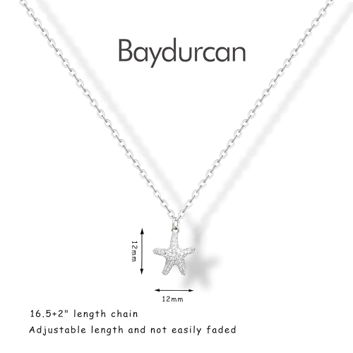 Baydurcan 여성용 실버 목걸이, 악마의 눈 앙크 리본 목걸이, 친구 자매 생일 Just Because 크리스마스 선물 - style: 불가사리