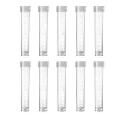 Z-Color 10pcs 10ml Lab Plastic Frozen Test Tubes Vial Seal Cap Container for Laboratory School Educational