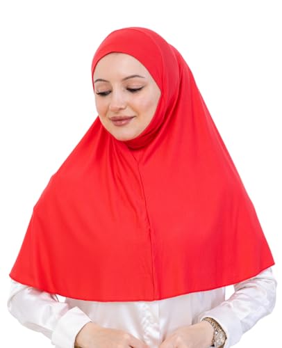 Prien Easy To Wear Hijab For Women, Muslim Instant Turban With Niqab, Islamic Clothes, Soft Scarf For Prayer, Abaya, Khimar - color: Brink Pink