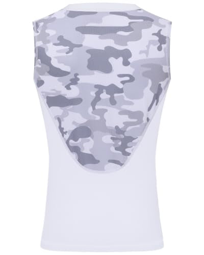 Runhit Youth Baseball Chest Protector Softball Lacrosse Football Padded Compression Shirt Heart Guard Sternum Protection - color: Camo, size: X-Small
