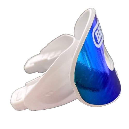Battle Sports Iridescent Oxygen Football Mouthguard, Chrome Blue/Green | Maximum protection, Safe secure comfortable fit, Breathable built-in airflow channels, No boil required, Advanced composite - color: Chrome Blue/Green