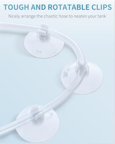 Pawfly Aquarium Suction Cup Clips for Standard 3/16" ID Airline Tubing Clear Air Hose Holder Clamp Accessories for Fish Tank Aeration Setup, 20 Pack - color: Clear