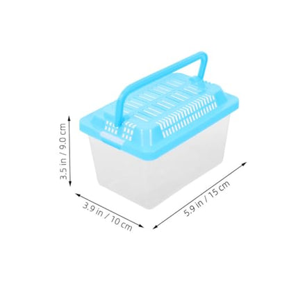 SUPVOX Small Portable Fish Tank Breathable Lid Handheld Turtle Box for Reptiles and Pet Transport Lightweight Transparent Aquarium for Outdoor Use