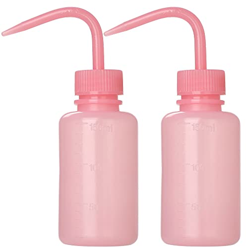 2-Pack Tattoo Wash Bottle 150ml | 5oz Water Squirt Bottle for Succulent Watering & Medical Use - Pink - color: Pink, size: 150ml