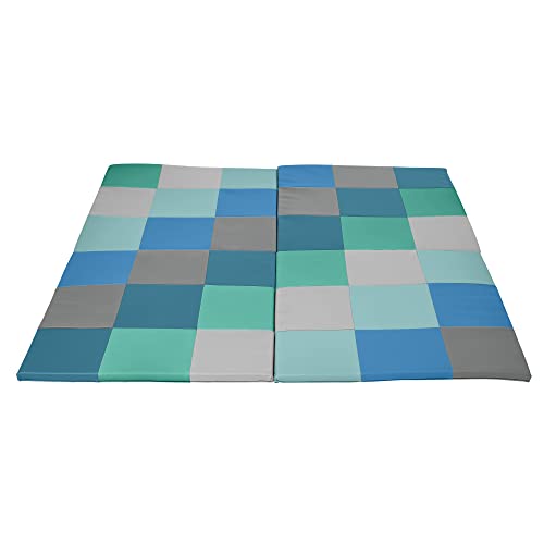 ECR4Kids SoftZone Patchwork Activity Folding Play Mat, 58in Square, Baby Essentials, Contemporary - color: Contemporary