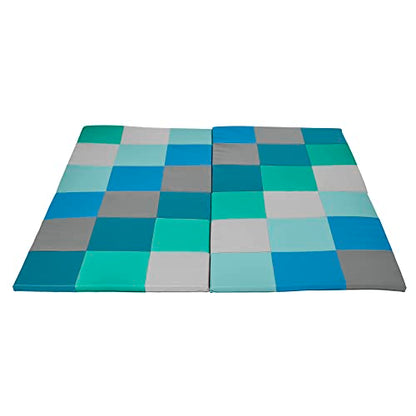 ECR4Kids SoftZone Patchwork Activity Folding Play Mat, 58in Square, Baby Essentials, Contemporary - color: Contemporary