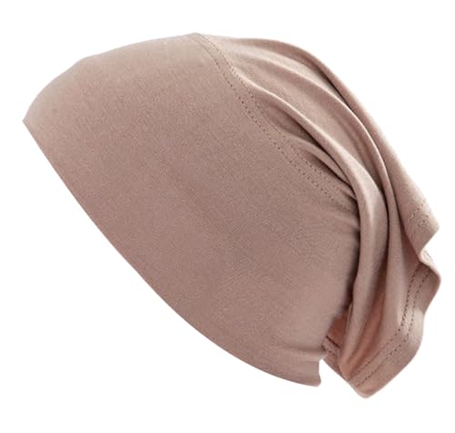 Under Scarf Light Soft Hijab Cap Undercap Headwrap Scarf Stretch Tube Neck Cover - color: Coffee