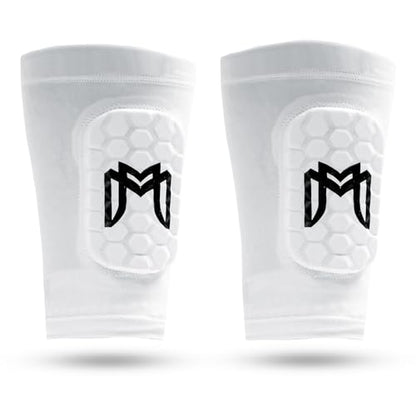 MediCaptain Mini Shin Guards Soccer – Built in Shin Pad Sleeves for Mens, Women, Teens - Small Shin Guards - Lightweight, Breathable Shin Defender Leg Protection - color: White, size: Mini (3.9 x 2.4 in)