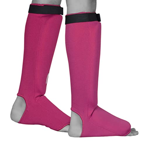 UFG Ultimate - Cloth Shin Instep Guard - Karate MMA Boxing Muay Thai Training Protection - color: Pink, size: Small-Medium