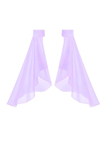Detachable Sleeves for Wedding Dresses Chiffon Bell Sleeve Arm Covers Victorian Gothic Bridal Gown Accessories - color: Purple
