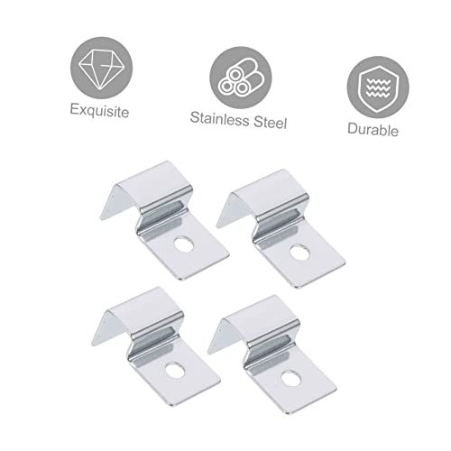 4Pcs Stainless Steel Aquarium Lid Support Clips Durable Glass Cover Holders for Fish Tanks Practical Bracket Supplies for Stable Aquarium Setup for Thick Glass