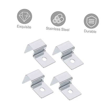 4Pcs Stainless Steel Aquarium Lid Support Clips Durable Glass Cover Holders for Fish Tanks Practical Bracket Supplies for Stable Aquarium Setup for Thick Glass