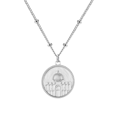 Dome of the Rock Necklace - Palestine Al Aqsa Dome Of The Rock Necklace Palestine Necklace Jewellery Muslim Ramadan Gift Eid Gift Islamic Jewellery - color: Steel, style: Style 2