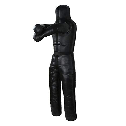 Aoneky 6FT Unfilled Grappling Dummy for Adults, Heavy Duty MMA BJJ Wrestling Training Dummy, Synthetic Leather Jiu Jitsu Judo Practice Dummy with Reinforced Stitching for Submission & Throws Practice