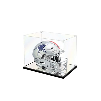 KOLIPI Mini Football Helmet Display Case, Acrylic Box 8.3x6.3x7.1 in | NFL Helmet Display Case for Mini Helmets, Mirror Base, Dustproof Protection, Stable and Stackable, Assembly Required - size: 8.3x6.3x7.1 inches