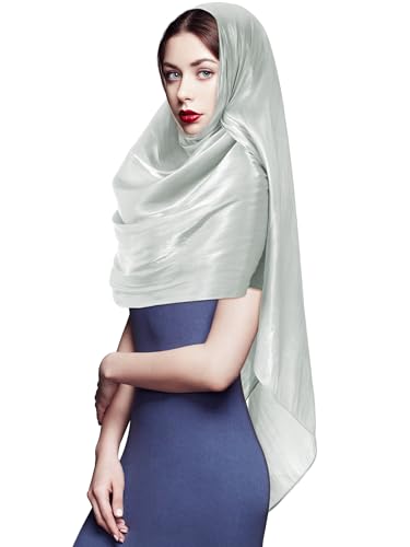 Geyoga 여성용 스카프 숄 및 랩 이브닝 드레스 패션 스카프 웨딩 신부 들러리 선물 - color: 연한 녹색.