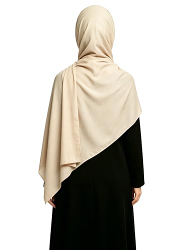 Lina & Lily Non-see-through Premium Jersey Maxi Hijab Head Scarf Wrap for Muslim Women - color: Beige