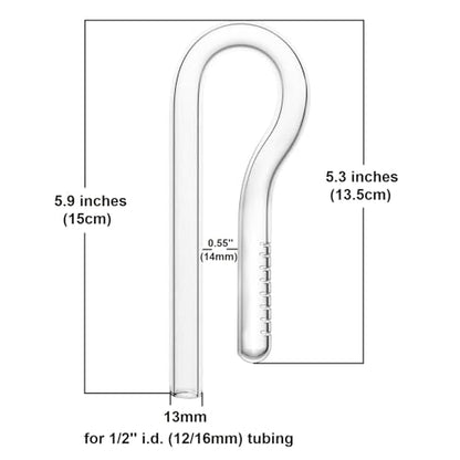 Glass Lily Pipe Spin Outflow and Inflow 13mm for 1/2" i.d. Tube - Aquarium Planted Tank Aquascaping
