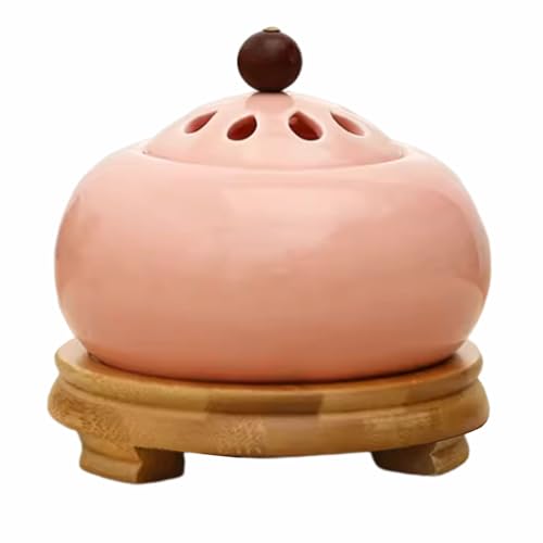 Electric Resin Burner with Timing,Ceramic Electric Incense Burner,Bakhoor Burner Censer 110 V for Home Porch,Patio,Garden,Office,Yoga, Living Room, Meditation Room (Pink) - color: Pink