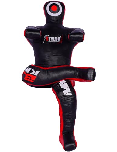 Grappling Dummy, Black Fabric Training Equipment for BJJ, Judo, Karate, Wrestling, Un-Filled Practice Dummy, Model WDM-2025, for Adults and Youth - color: Dura Black