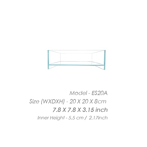 Nano Tall Rimless Aquarium Low Iron Frameless Fish Tank, Extra Clear with Floating Air Style, for Aquariums or Terrariums - size: 0.5 GAL 7.9x7.9x3.1 in