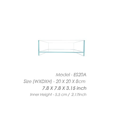 Nano Tall Rimless Aquarium Low Iron Frameless Fish Tank, Extra Clear with Floating Air Style, for Aquariums or Terrariums - size: 0.5 GAL 7.9x7.9x3.1 in