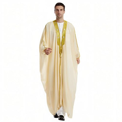 Men's Kaftan - Muslim Robe Thobe Caftan - color: Beige, size: Medium