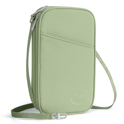 Travelkin Passport Holder For Travel Family, RFID Blocking Passport Wallet - color: Avocado Green
