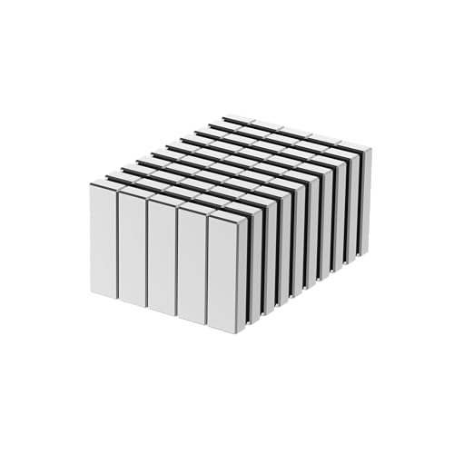 N52 Magnet Blocks - 20x6x3mm - 50 Pack, Super Strong Neodymium Magnets, Powerful Rare Earth Magnets, Heavy Duty Industrial Neodymium Block Magnet for Craft, Fridge, Kitchen, Office - size: 20x6x3mm w/o adhesive
