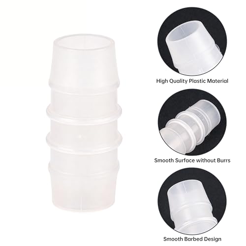 Quickun Plastic Hose Barb Fitting, 1" x 1" Barbed Splicer Mender Joint Adapter Union Fitting (Pack of 5) - size: 1 Inch