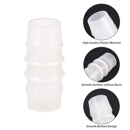 Quickun Plastic Hose Barb Fitting, 1/2" x 1/2" Barbed Splicer Mender Joint Adapter Union Fitting (Pack of 5) - size: 1/2 inch
