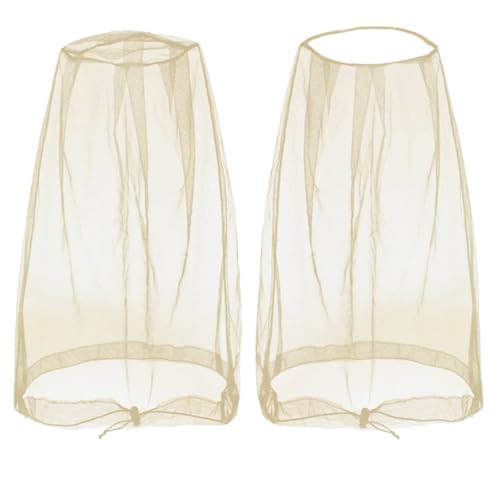 Practical Head Covers with Fine Density Mesh Antibug Head Net for Women Men Unisex Hiking Camping Fishing Accessories Gnat - color: Beige Empty Top